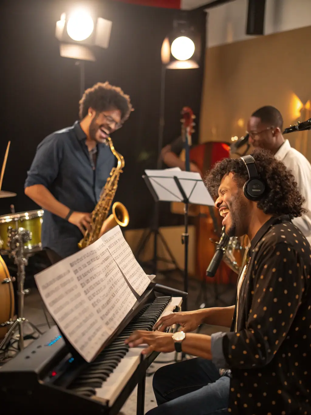 A photo of a collaborative music project involving local artists, highlighting the organization's commitment to supporting artistic development.