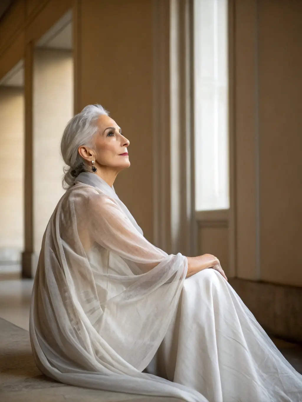 A serene image of an elderly person listening to music through headphones, their eyes closed and a peaceful expression on their face, highlighting the therapeutic benefits of music for seniors.
